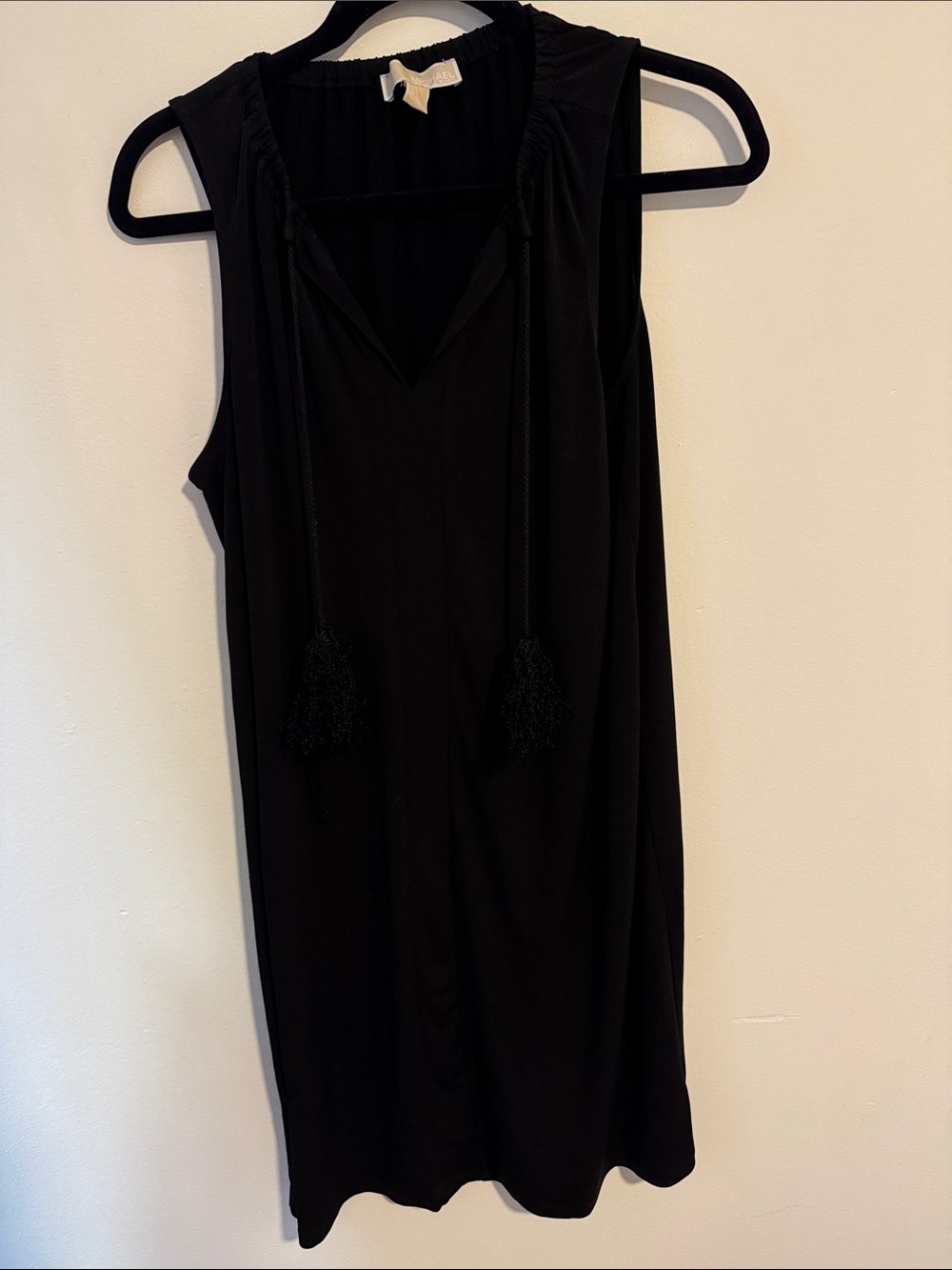 Michael Kors Black Sleeveless Tassel Tie dress